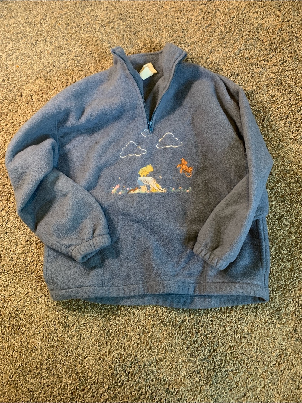 Women’s Blue Winnie the Pooh Fleece Quarter-Zip Sweater